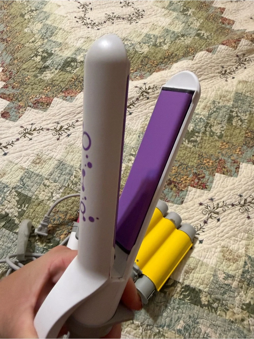 3-Barrel Hair Styling Iron - Pink, Yellow and White